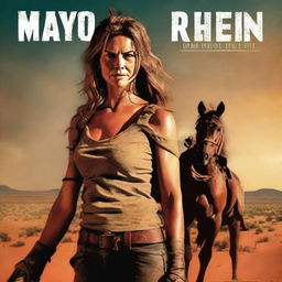 Create a movie poster featuring the title 'Mayro Reign: Mistress of the Outback'