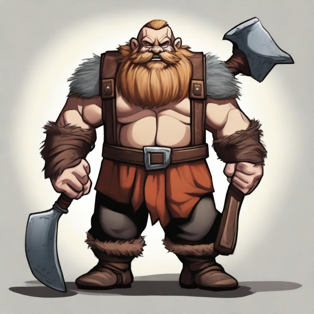 A powerful dwarf character, standing strong and proud