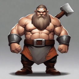 A powerful dwarf character, standing strong and proud