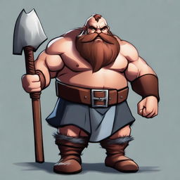 A powerful dwarf character, standing strong and proud