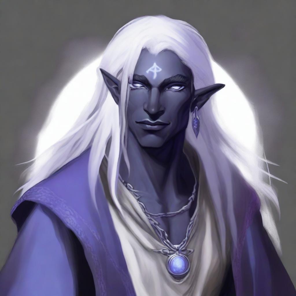 An astral monk who is a semi-dark elf drow from the Dungeons and Dragons universe