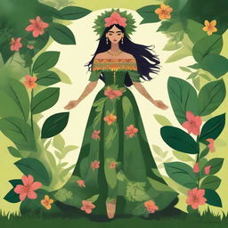 Create an image of Madre Monte, a mythical figure from Colombian folklore