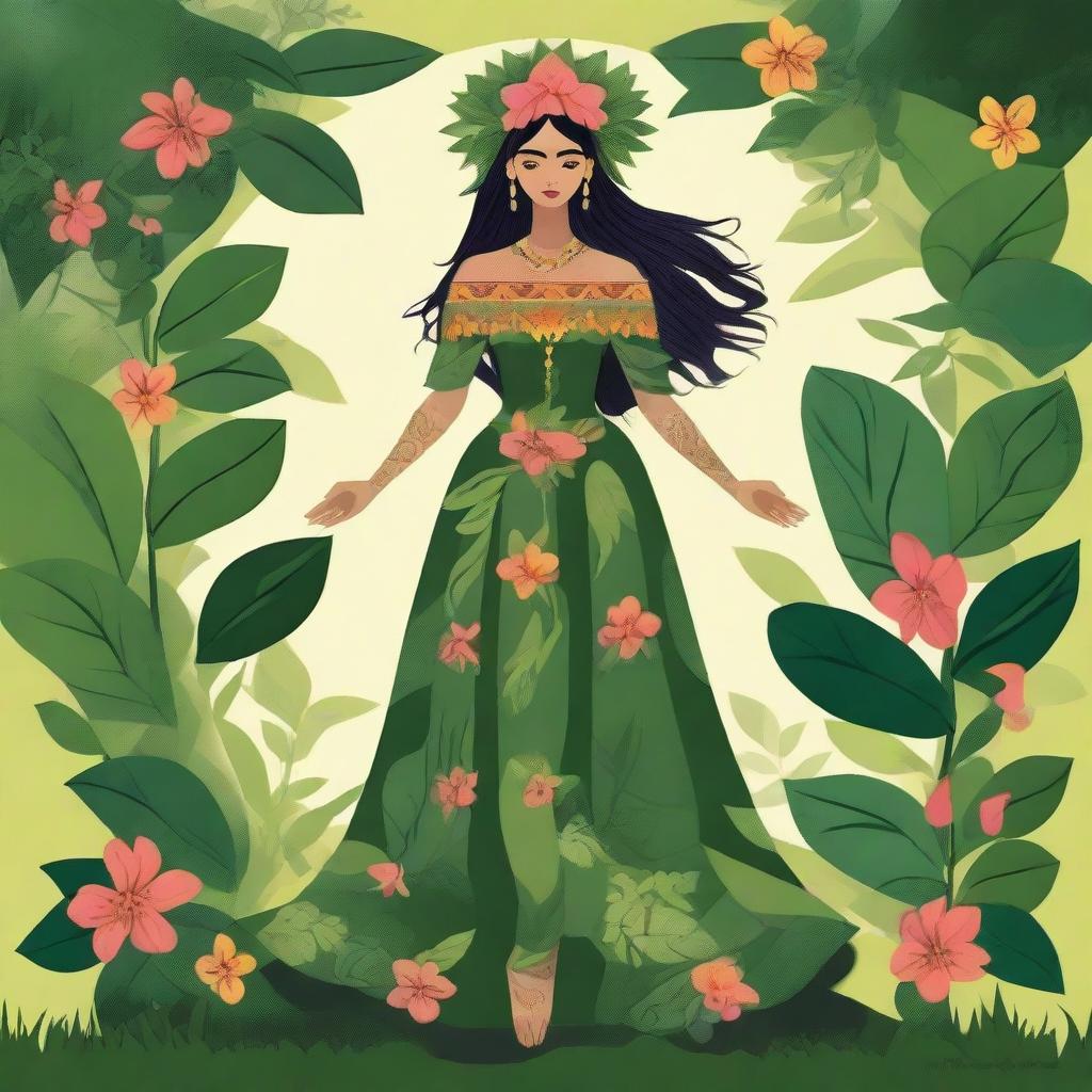 Create an image of Madre Monte, a mythical figure from Colombian folklore