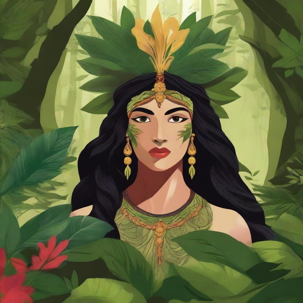 Create an image of Madre Monte, a mythical figure from Colombian folklore