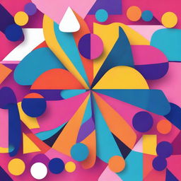 A vibrant and eye-catching album cover featuring a mix of abstract shapes and bright colors