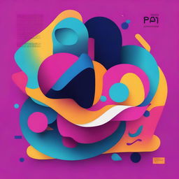 A vibrant and eye-catching album cover featuring abstract shapes and bold colors