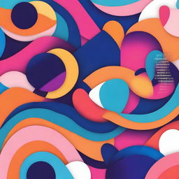 A vibrant and eye-catching album cover featuring abstract shapes and bold colors