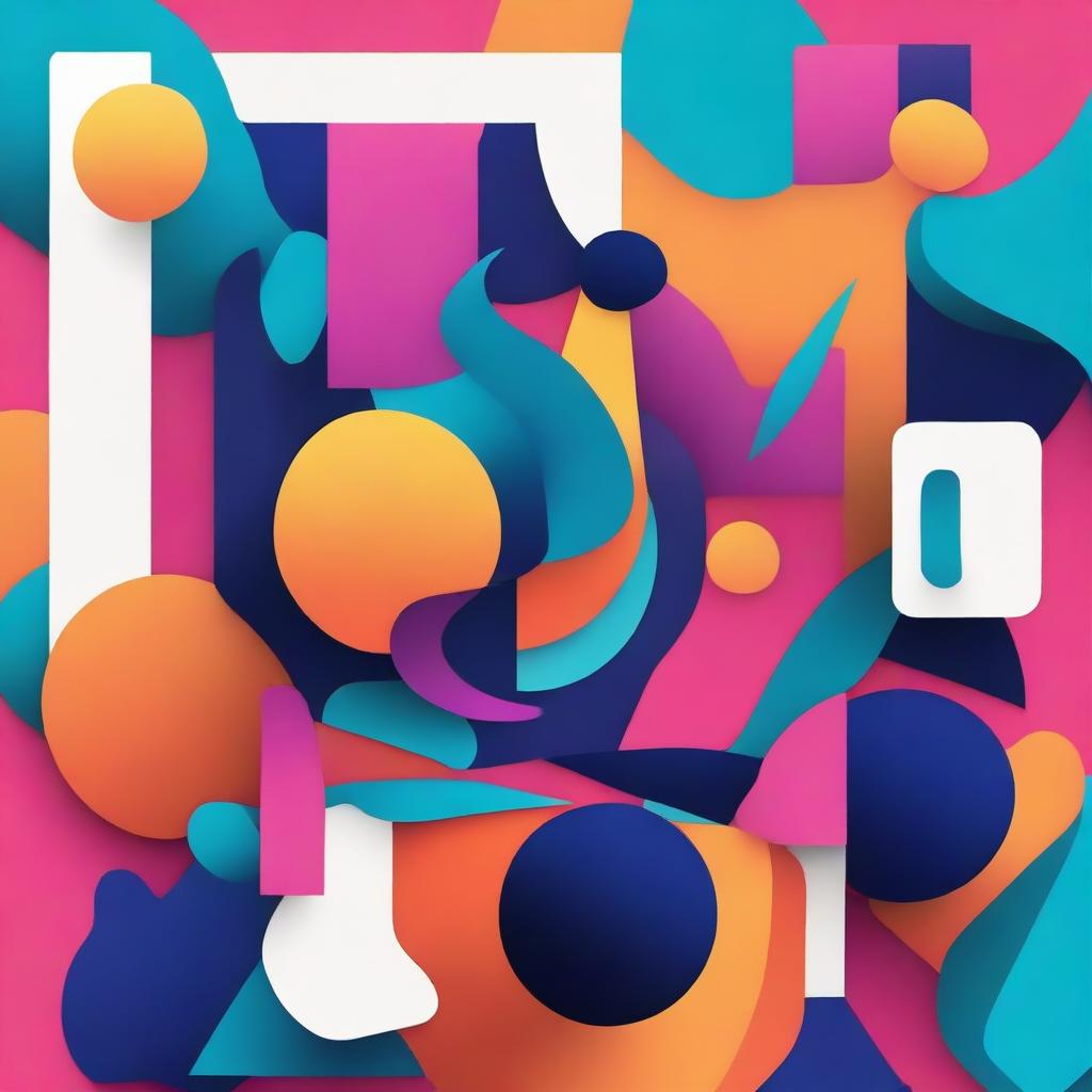 A vibrant and eye-catching album cover featuring abstract shapes and bold colors