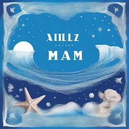 Una portada de álbum titulada 'Azul Cuán Mar' con un diseño inspirado en el océano