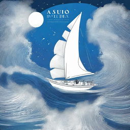 Una portada de álbum titulada 'Azul Cuán Mar' de Hugo Quiñonez con un diseño inspirado en el océano