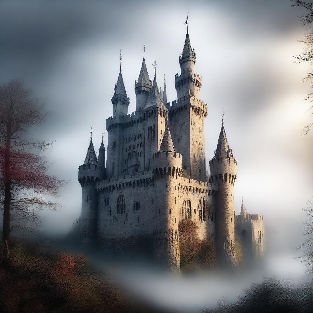 Create an image of a mysterious castle