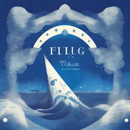 Una portada de álbum titulada 'Azul Cuán Mar' de Hugo Quiñonez con un diseño inspirado en el océano