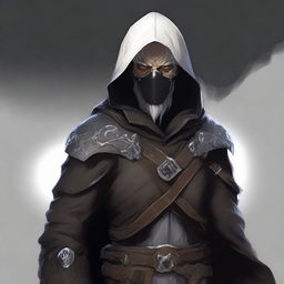 Create an enigmatic character portrait of a Shadar-Kai male rogue artificer