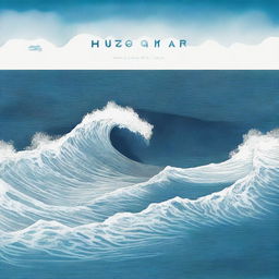 Una portada de álbum titulada 'Azul Cuán Mar' de Hugo Quiñonez con un diseño inspirado en el océano