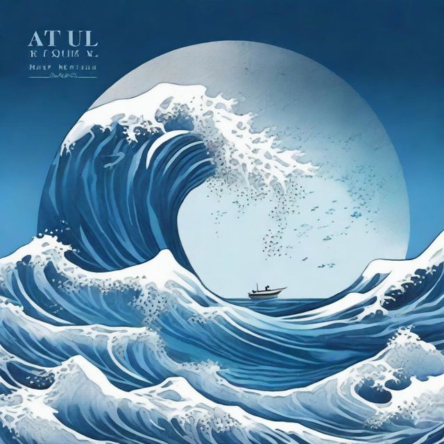 Una portada de álbum titulada 'Azul Cuán Mar' de Hugo Quiñonez con un diseño inspirado en el océano