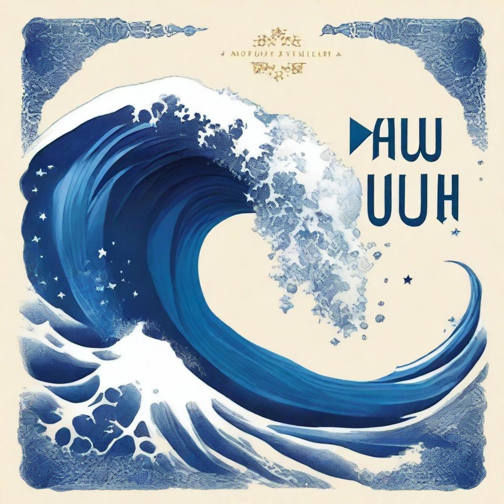 Diseña una portada de álbum titulada 'Azul Cuán Mar' de Hugo Quiñonez