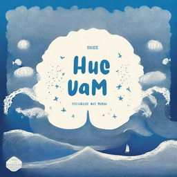 Diseña una portada de álbum titulada 'Azul Cuán Mar' de Hugo Quiñonez