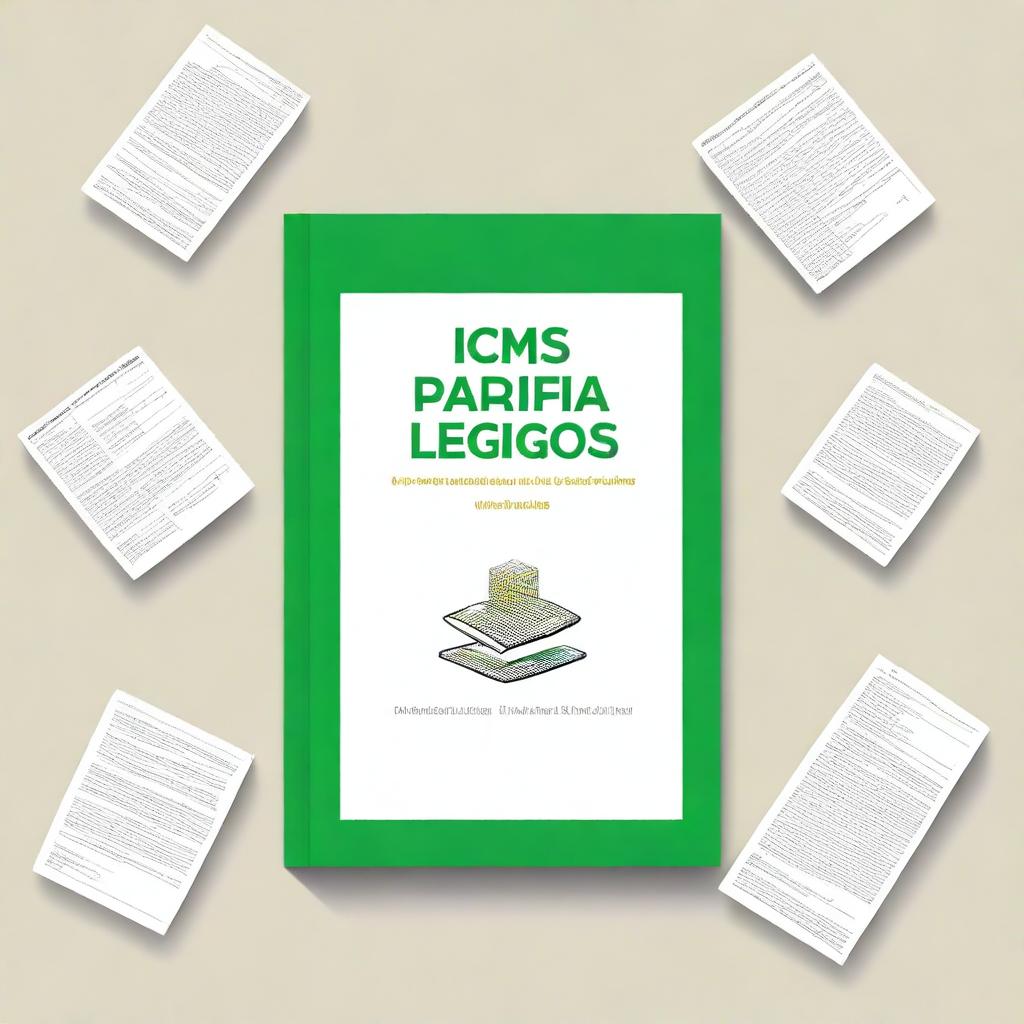 Create a book cover titled 'ICMS para Leigos: Um Guia Inicial para Estudantes de Contabilidade'