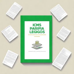 Create a book cover titled 'ICMS para Leigos: Um Guia Inicial para Estudantes de Contabilidade'