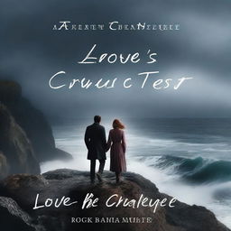 A romantic yet dramatic book cover for a novel titled 'Love's Cruelest Test'