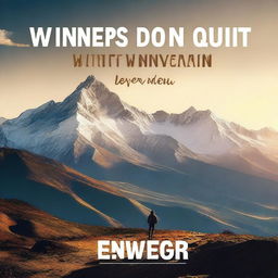 Create an inspirational image with the quote 'Winners don't Quit, Quitters never Win'