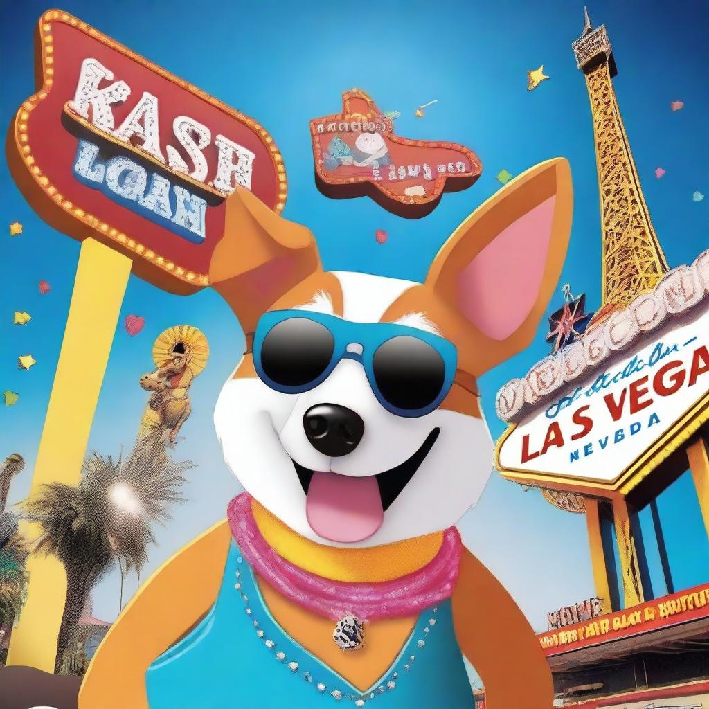 Create a super goofy movie poster for a film titled 'Kashi goes to Las Vegas