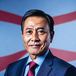 Create an ultra high-definition, realistic photoshoot image of a 50-year-old Indonesian man