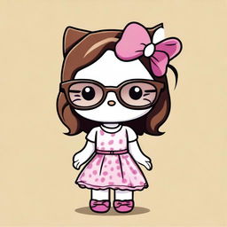 A charming illustration of Hello Kitty with a Latina twist