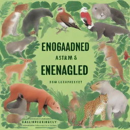 A detailed book cover depicting various organisms classified as Endangered and Critically Endangered