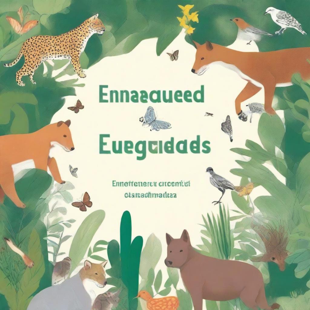 A book cover featuring various organisms classified as Endangered and Critically Endangered