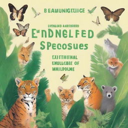 A book cover featuring various organisms classified as Endangered and Critically Endangered