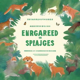 A book cover featuring various organisms classified as Endangered and Critically Endangered