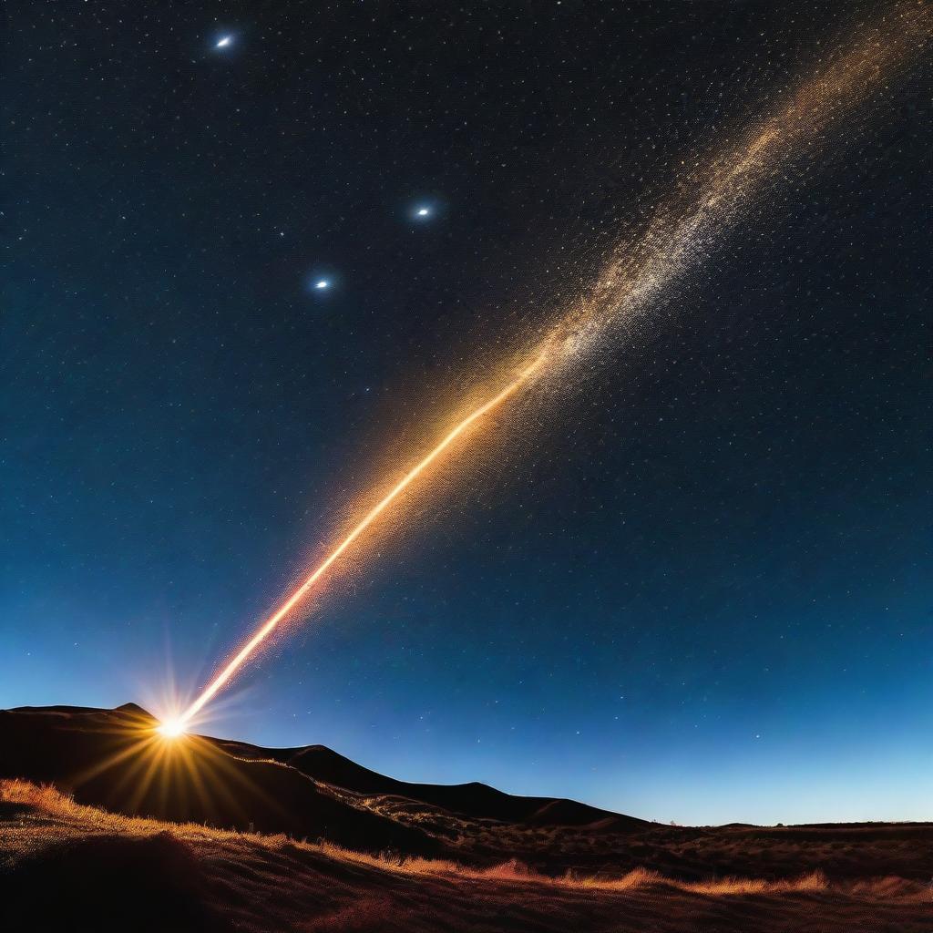 A meteorite crossing the night sky