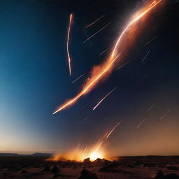 Meteorites falling from space into the Earth's atmosphere