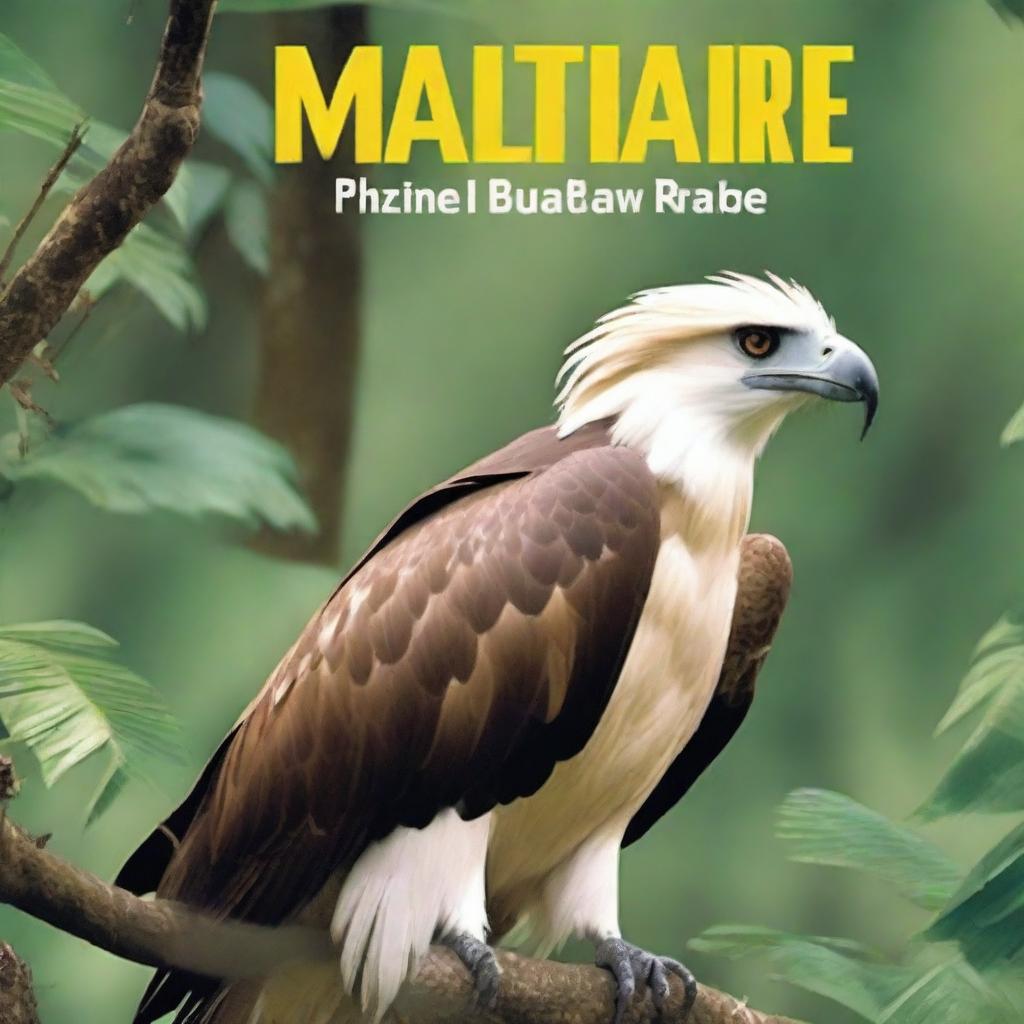 A book cover featuring a majestic Philippine eagle in its natural habitat