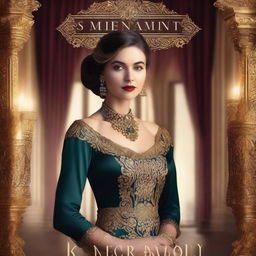 A book cover featuring a luxurious woman dressed in elegant attire