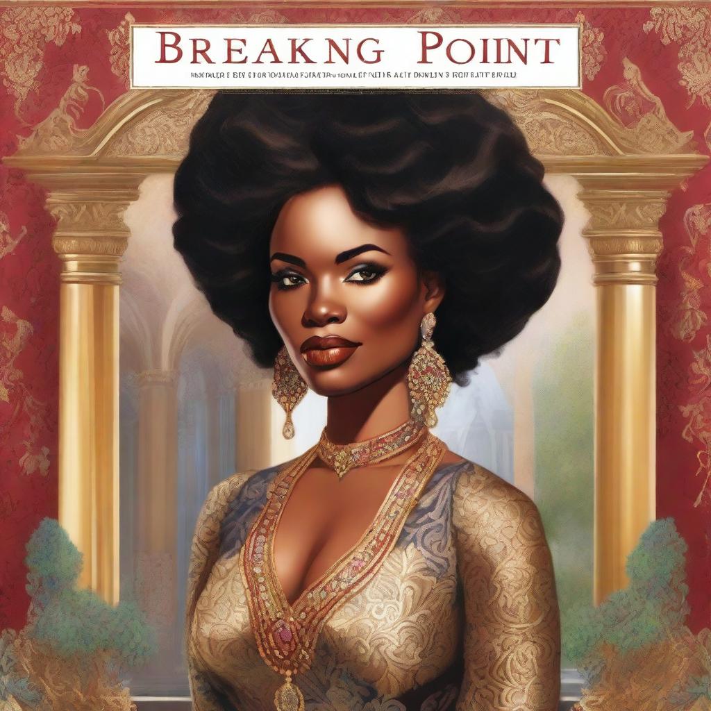 An illustrated book cover titled 'Breaking Point' featuring a luxurious, smiling, beautiful Black woman