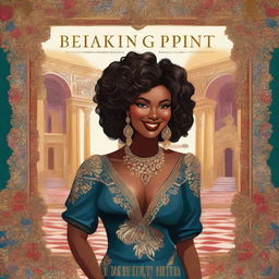 An illustrated book cover titled 'Breaking Point' featuring a luxurious, smiling, beautiful Black woman