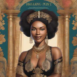 An illustrated book cover titled 'Breaking Point' featuring a luxurious, smiling, beautiful Black woman