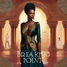 An illustrated book cover for a thriller novel titled 'Breaking Point' featuring a luxurious, smiling, beautiful Black woman