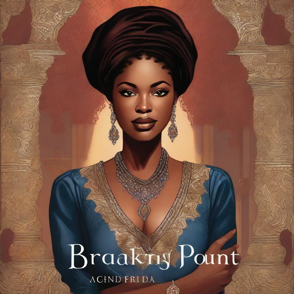 An illustrated book cover for a thriller novel titled 'Breaking Point' featuring a luxurious, smiling, beautiful Black woman