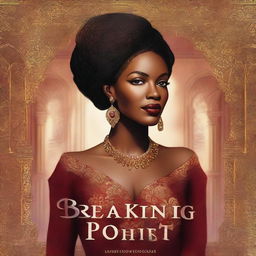 An illustrated book cover for a thriller novel titled 'Breaking Point' featuring a luxurious, smiling, beautiful Black woman