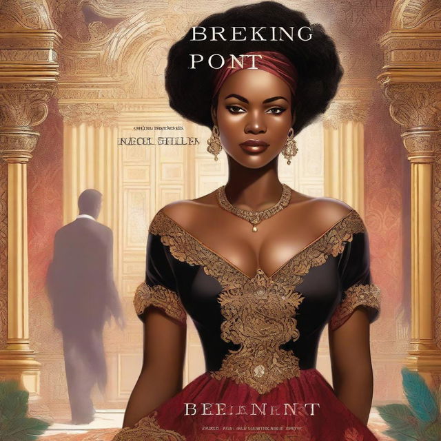 An illustrated book cover for a thriller novel titled 'Breaking Point' featuring a luxurious, smiling, beautiful Black woman