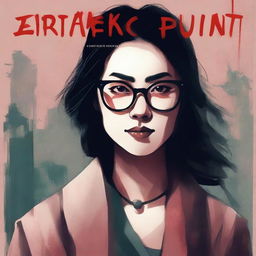 An illustrated book cover for a thriller novel titled 'Breaking Point' featuring an eerie depiction of an Asian woman with glasses