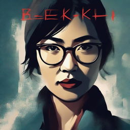 An eerie illustrated book cover for a thriller novel titled 'Breaking Point' featuring an Asian woman with glasses