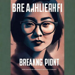 An eerie illustrated book cover for a thriller novel titled 'Breaking Point' featuring an Asian woman with glasses