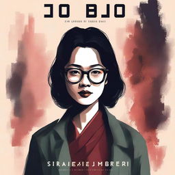 An eerie illustrated book cover for a thriller novel featuring an Asian woman with glasses