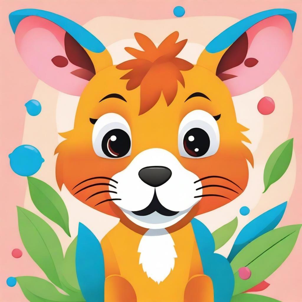 Create a cartoonish illustration of an animal in a fun and playful style