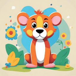 Create a cartoonish illustration of an animal in a fun and playful style