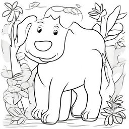 Create a set of animal illustrations for a coloring book, designed with clear lines and simple shapes